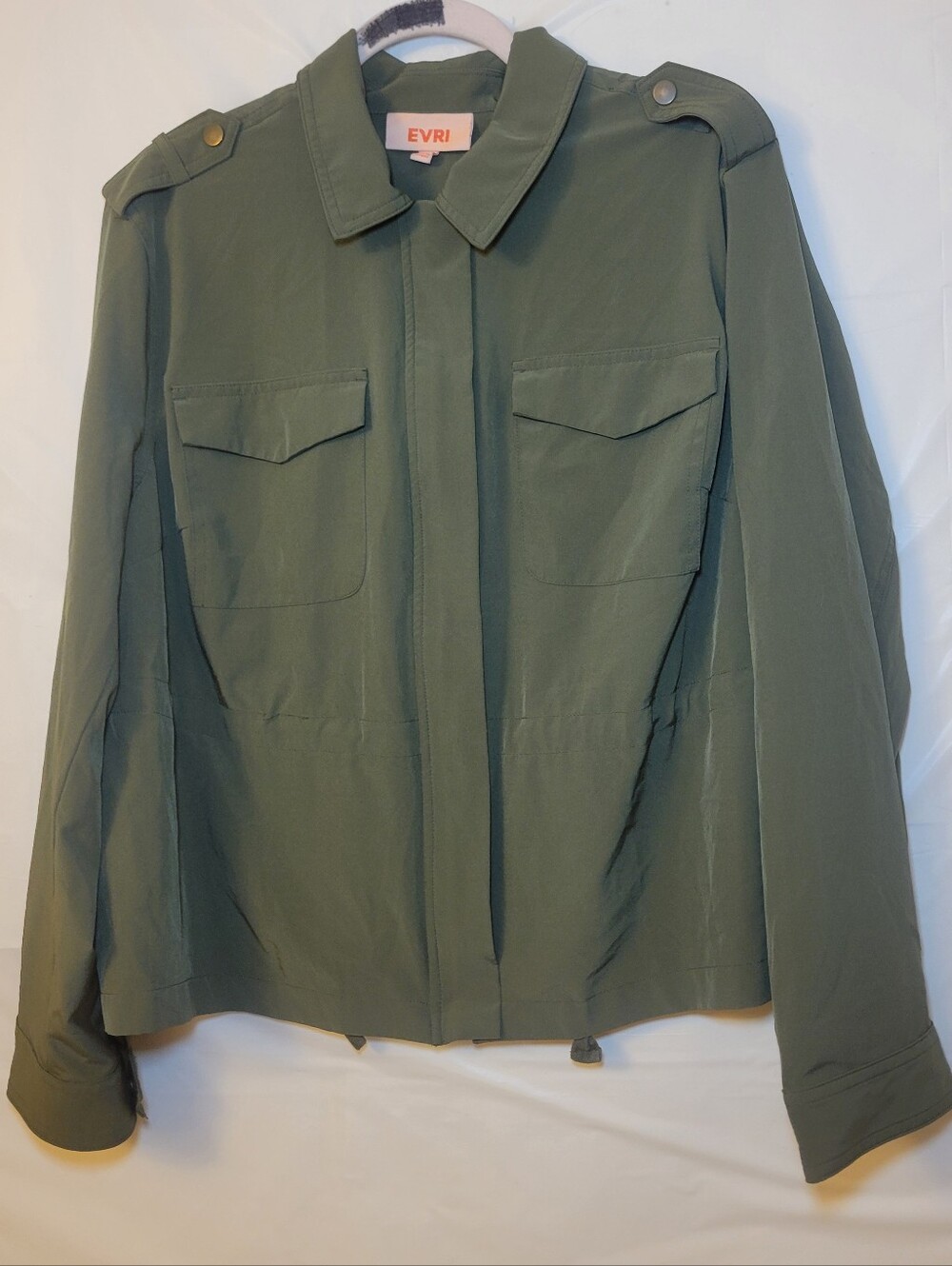 EVRI Olive Utility Jacket with Epaulettes